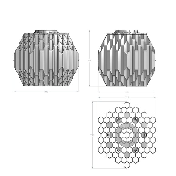 3DPPA Hexagon Overload Lamp Shade | Home Decor | Gift Idea | Geometric - Picture 6 of 9